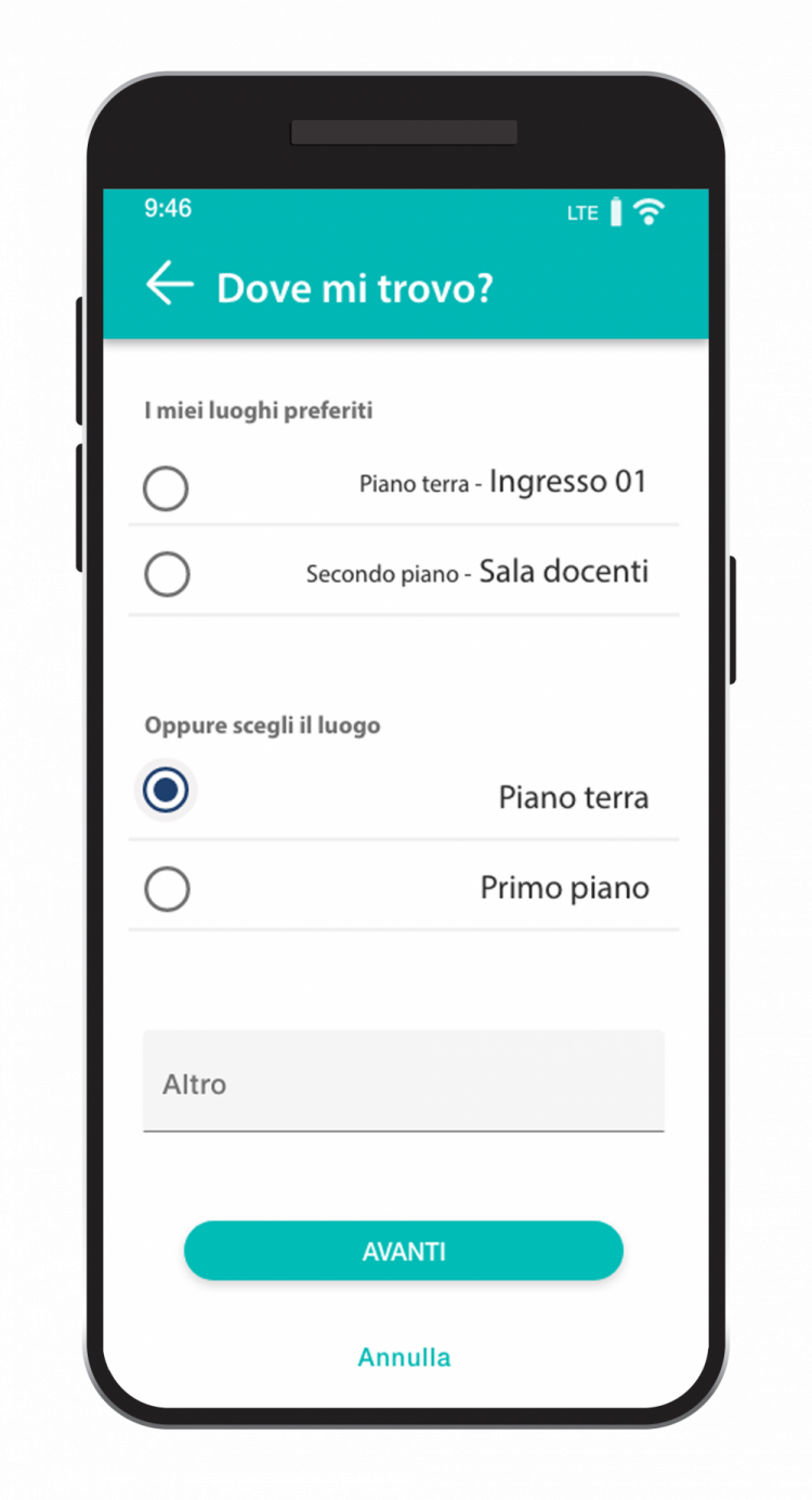 Luogo aggiornato Luogo aggiornato